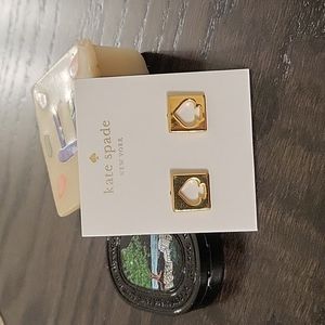 Kate Spade Gold Hole Punch Spade Earrings